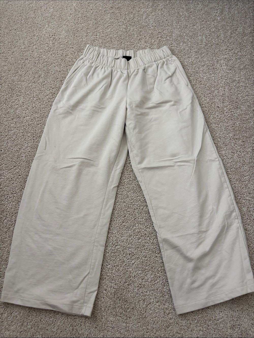 Women’s Casual Elastic-Waist Pants in Light Beige
